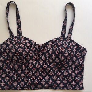 Floral Black Tank Top